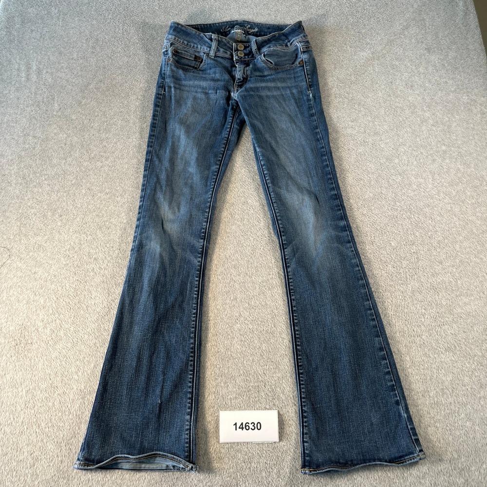 American Eagle Outfitters Artist Bootcut Jeans Womens 6 Long Blue Super Stretch